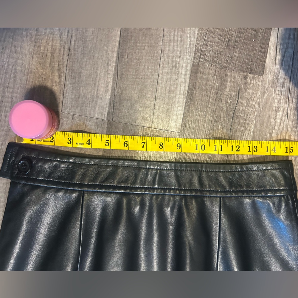 Rare Helmut Lang Leather and Fringe Asymmetrical Black Skirt Iconic - Picture 10 of 10